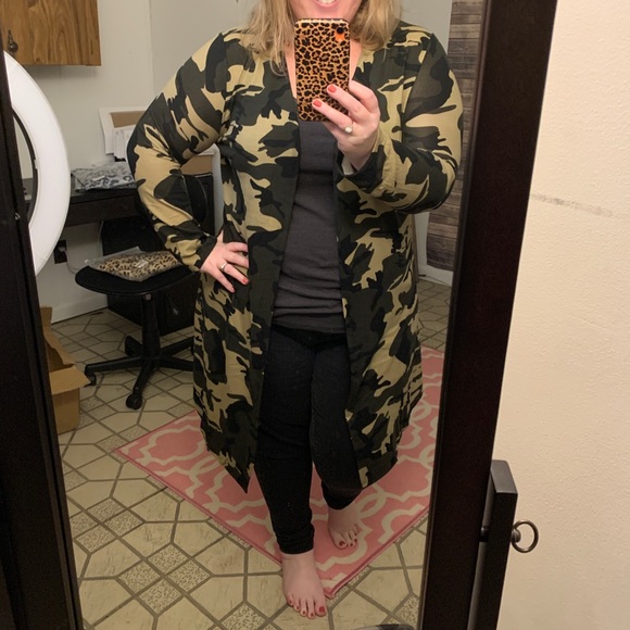 LAST 💚 Camo Long Cardigan - Picture 4 of 6